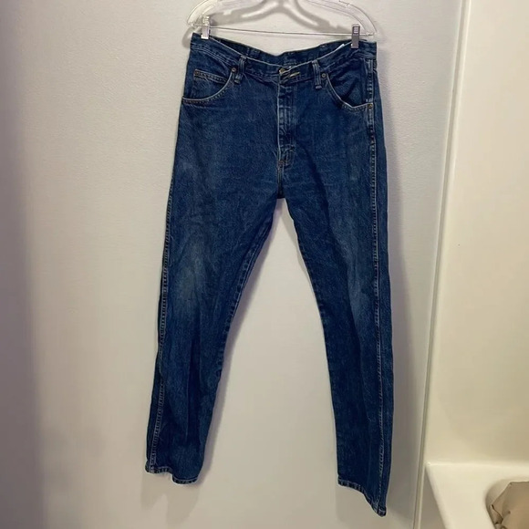 Wrangler mens denim blue jeans - Picture 2 of 8